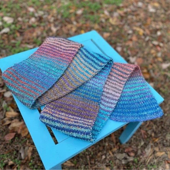 Noro Silk Garden Hand Knit Striped Scarf - Picture 5 of 5